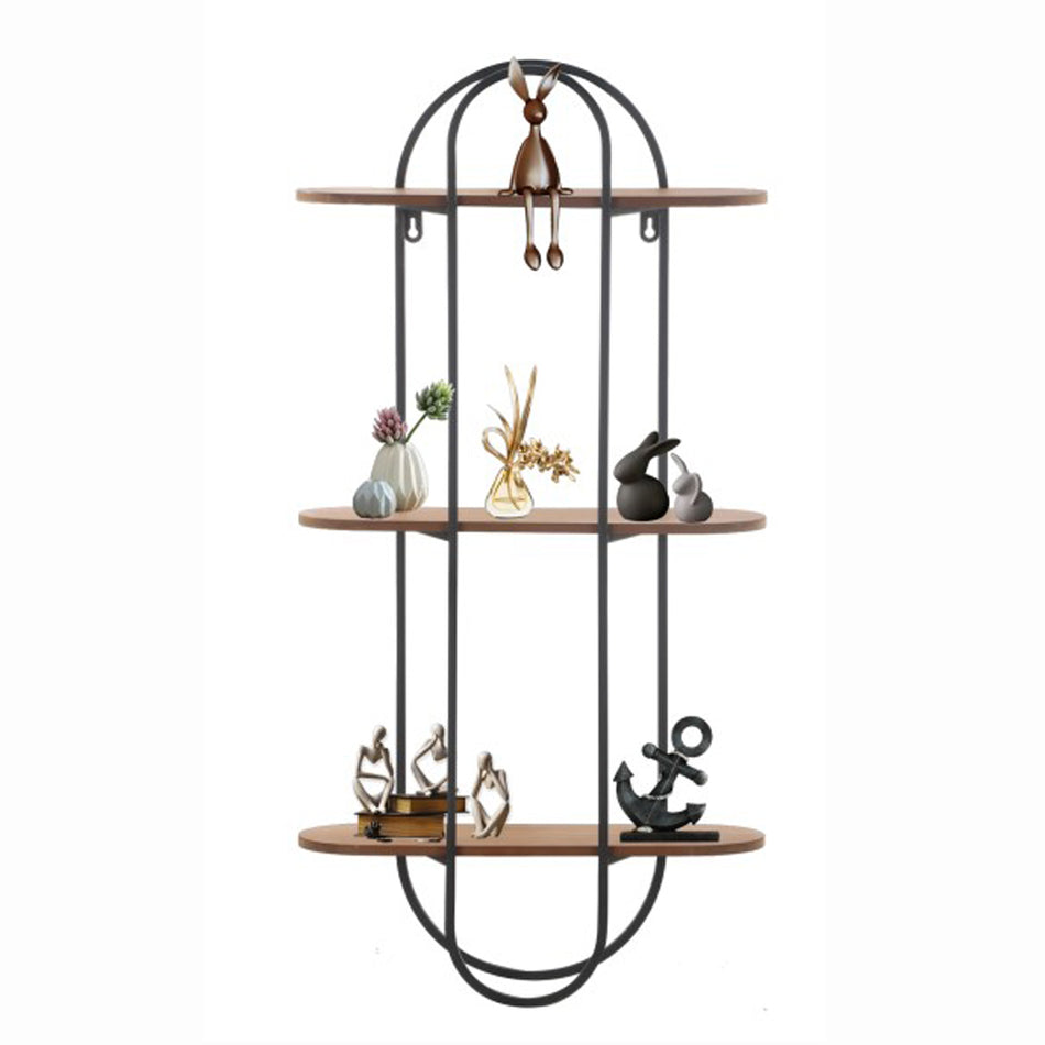 3-Tier Black Floating Shelf - Long Wall Mounted Storage Shelf for Home Office Decor