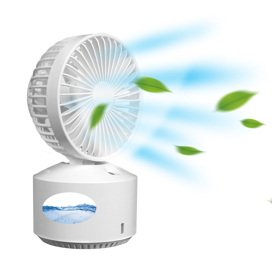 Portable Mini Misting Fan, Personal Desk USB Rechargeable Battery Operated Spray Cooling Humidifier 5 Speeds Adjustable Fan for Home/Office/Bedroom/Outdoor/Camping