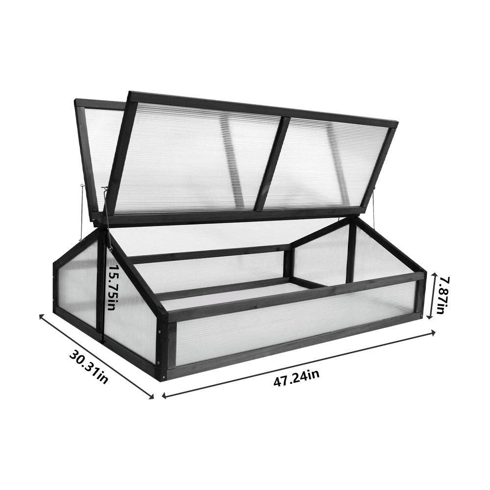 Bigtree Wood Cold Frame Greenhouse Planter Bed 47X31X15