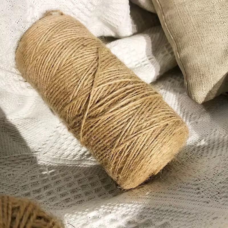 Natural Jute Twine 200 Feet Long Twine String for Crafts Gift Wrapping Packing Gardening Crochet Knitting Macrame Decor