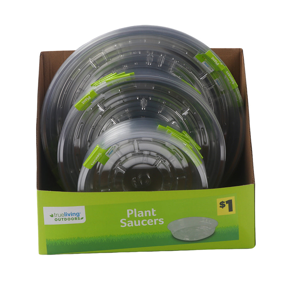 "Clear Plastic Plant Saucer for Flower Pots, Leak-Proof Drip Tray to Keep Surfaces Clean, Practical for Indoor Outdoor Gardening"