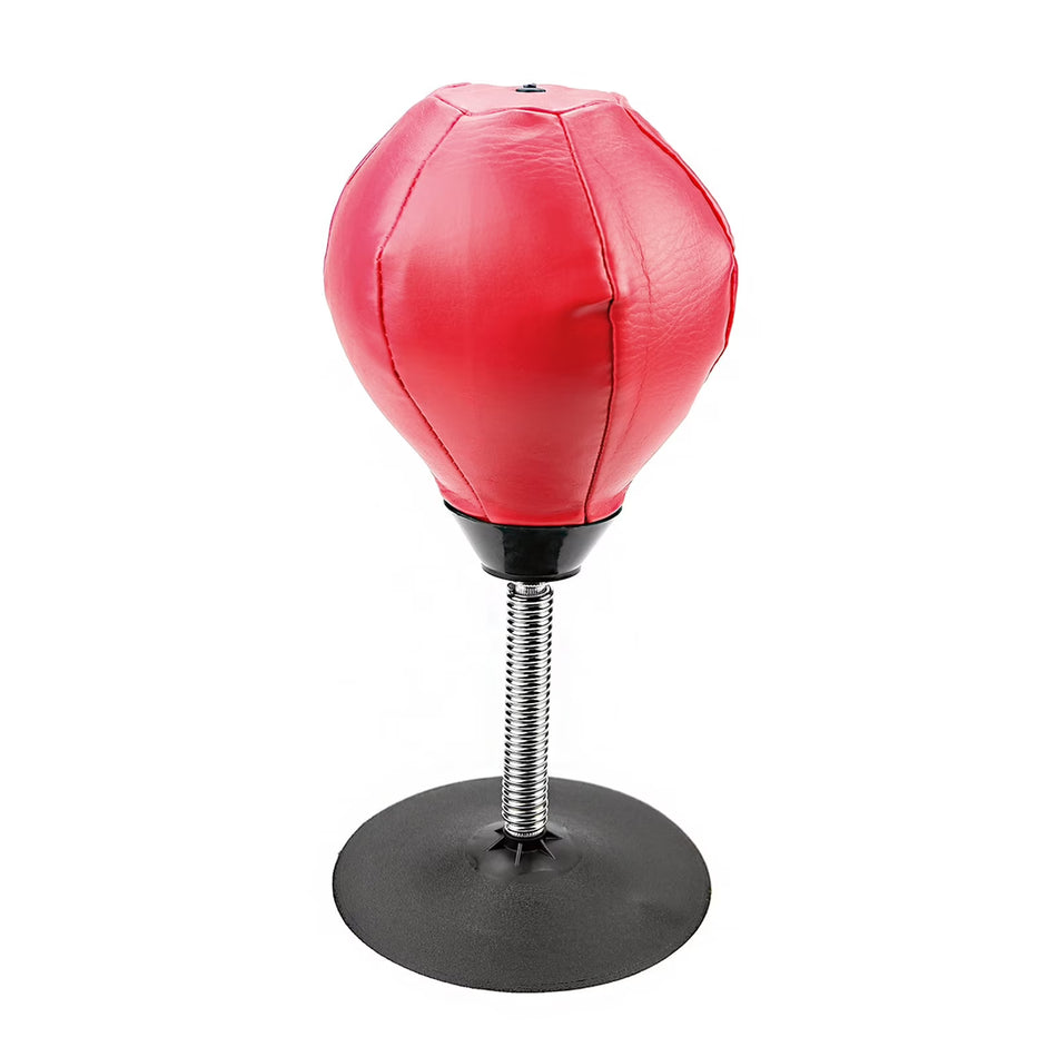 BIGTREE Desktop Mini Punching Ball Boxing Bag Suction Cup Stand, Red