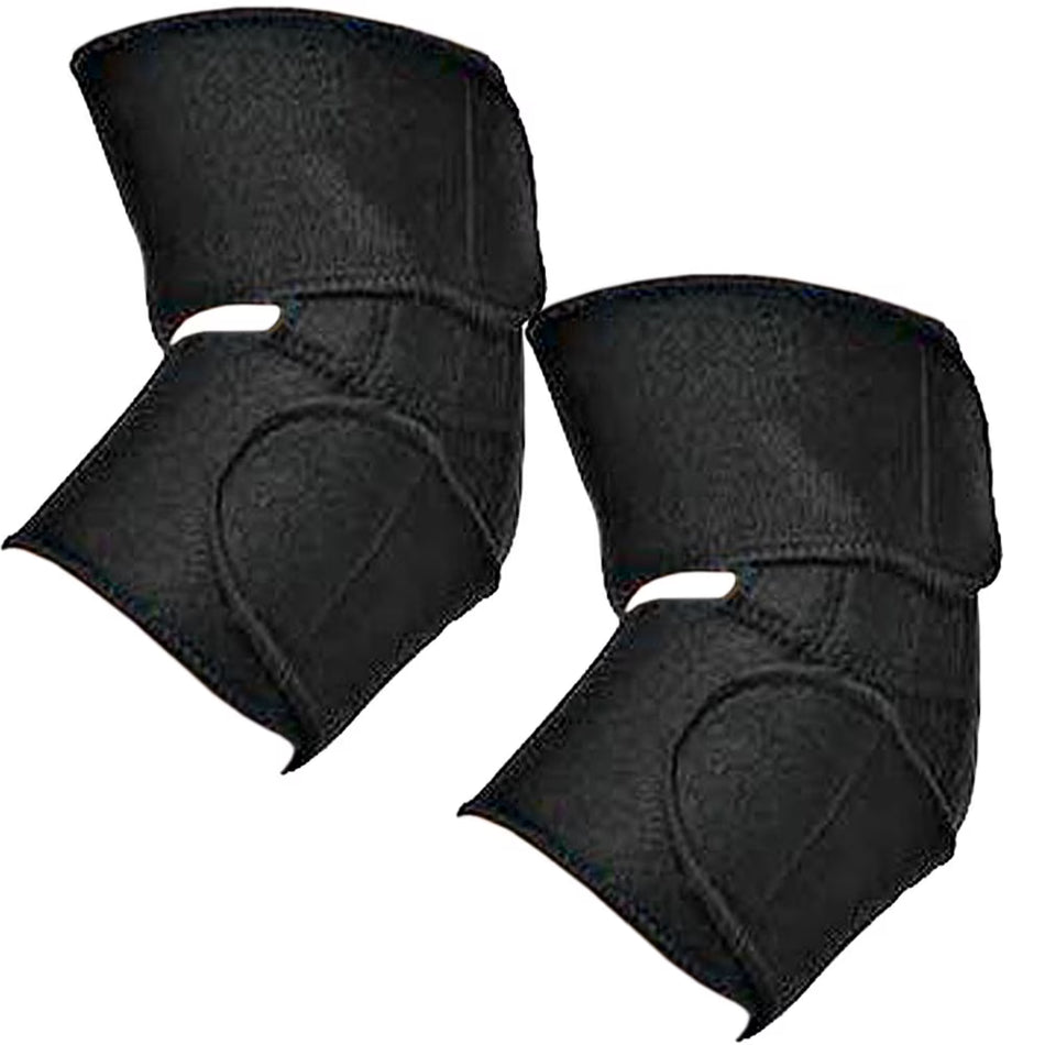 2PK Elbow Support Compression Sleeve Support Strained Ligament Adjustable Cuff Arm Brace Black