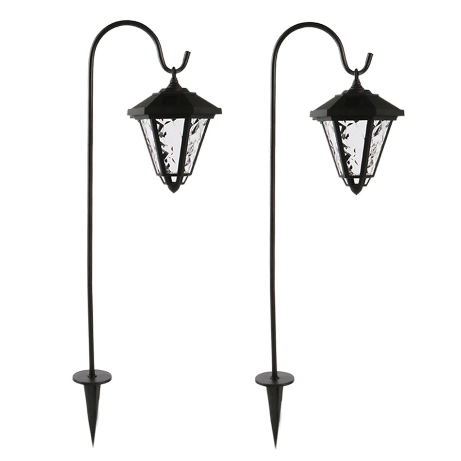 BIGTREE Hanging Solar Lights Dual Use Shepherd Hook Lights with 2 Shepherd Hooks Outdoor Solar Coach Lights, 2 Pack