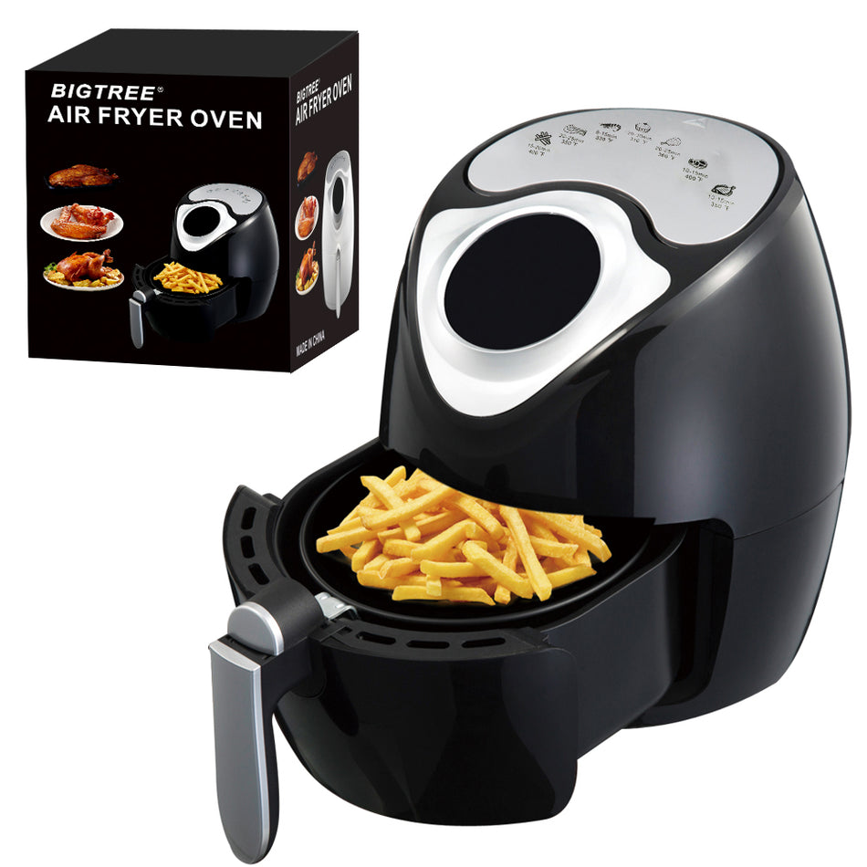 BIGTREE  Air Fryer, Family Size Electric Hot Air Fryers Oven Oilless Cooker with Presets, LCD Digital Touch Screen and Nonstick Detachable Basket,UL Certified