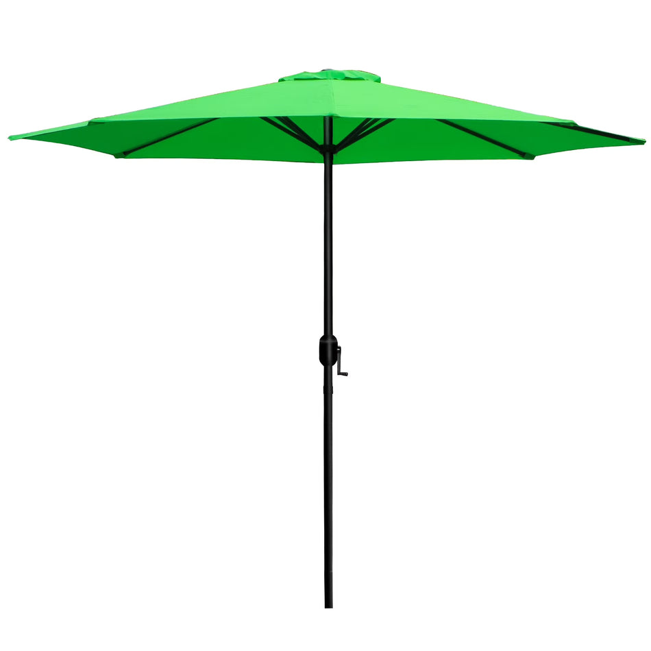 BIGTREE 9Ft Patio Outdoor Umbrella 8 Ribs Garden Deck Table Folding Adjustable Crank, Neon Green