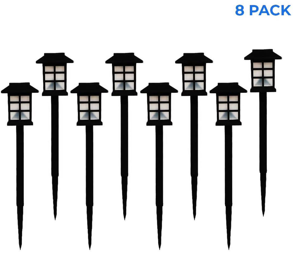 BIGTREE Solar Pathway Lights Warm White LED for Outdoor Garden Patio Walkway Pathway Landscape 8Pack