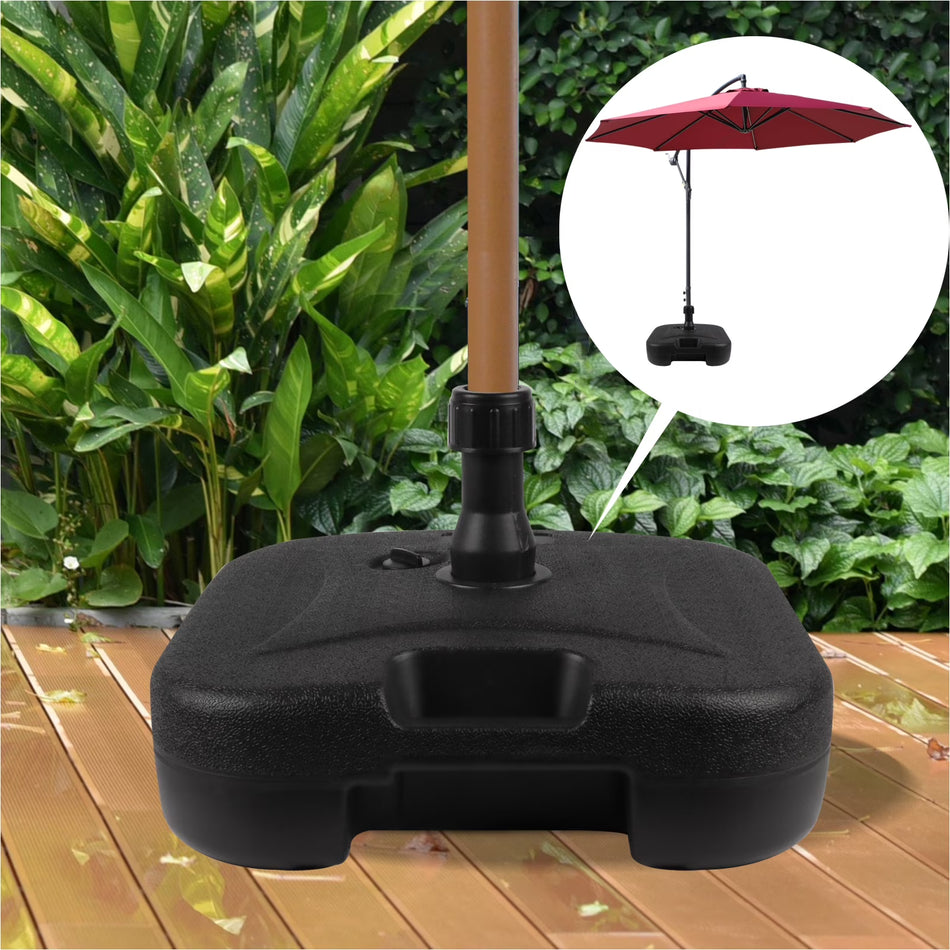 BIGTREE 18'' Square Patio Outdoor Market Umbrella Base Stand Heavy Duty Fill Sand Water 50lbs, Black