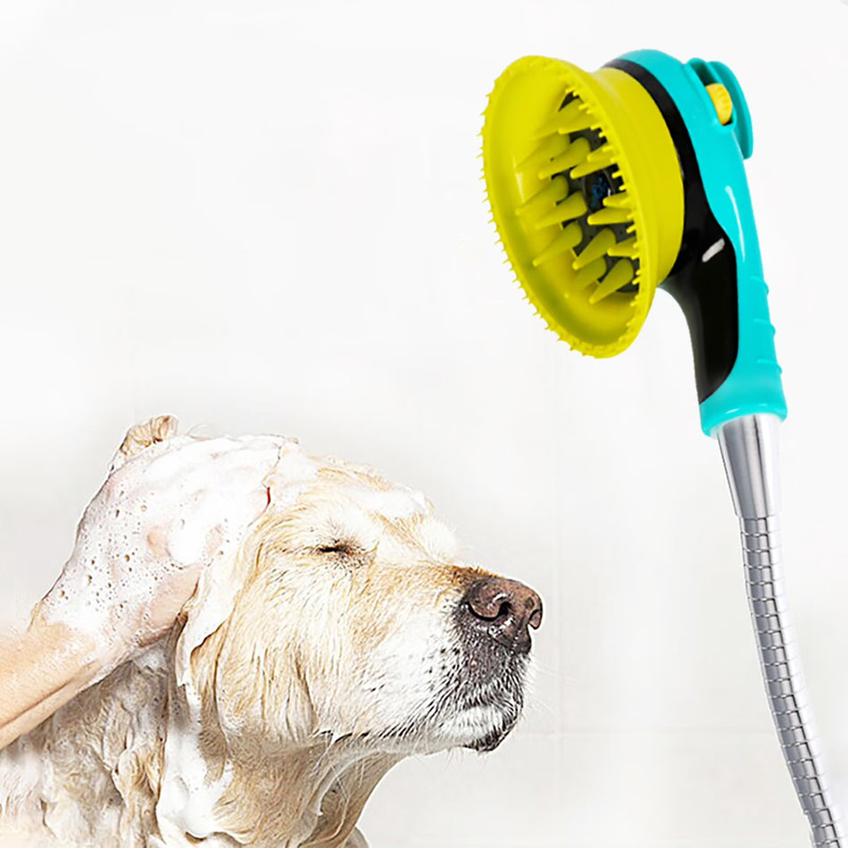 BIGTREE Dog Bath Wash Sprayer Shower Head Attachment with Brush & Rubber Shield Water for Dogs
