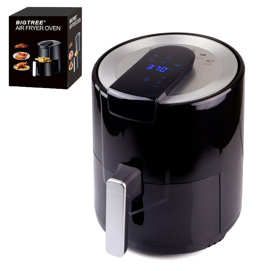 BIGTREE 5L Family Size Electric Air Fryer Oven Oilless Cooker W/ Nonstick Detachable Basket, Black