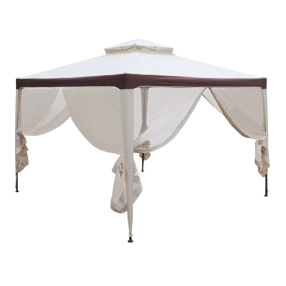 Canopy Tent, Outdoor Patio Portable Commercial Canopies Shelter with Screen Mesh, Roller Bag,