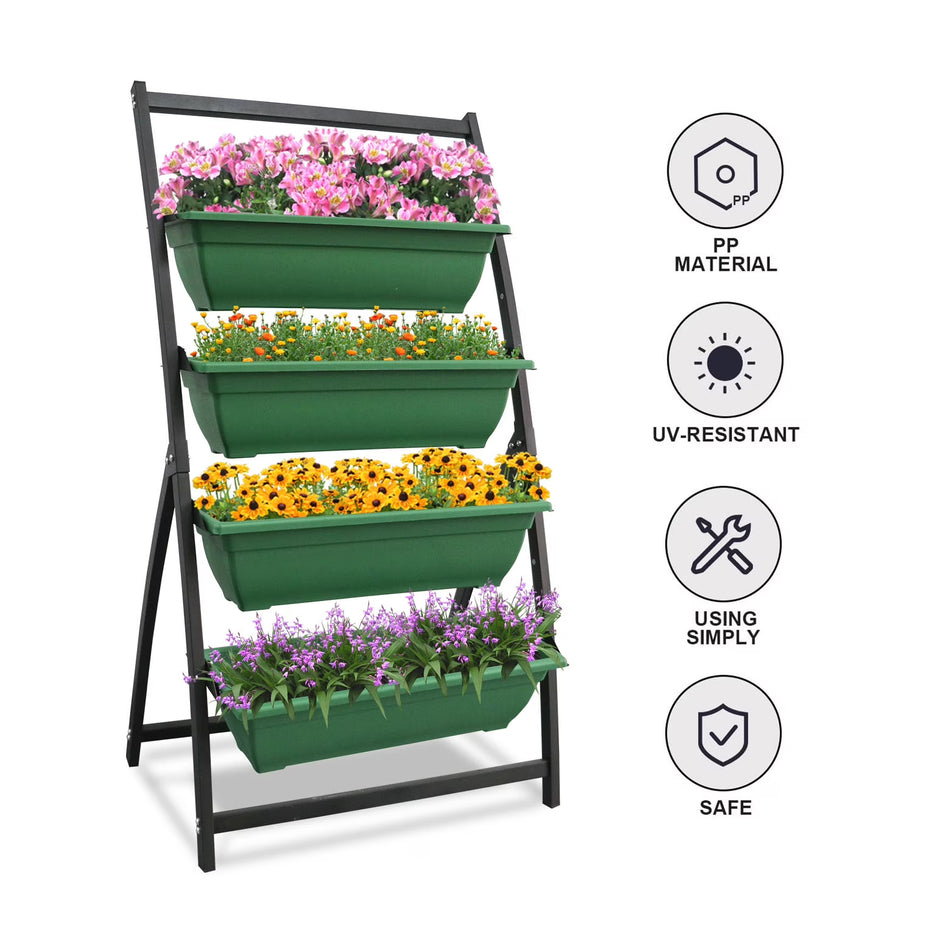 BIGTREE Vertical Raised Garden Bed with Wheel, Freestanding Elevated Planters Green