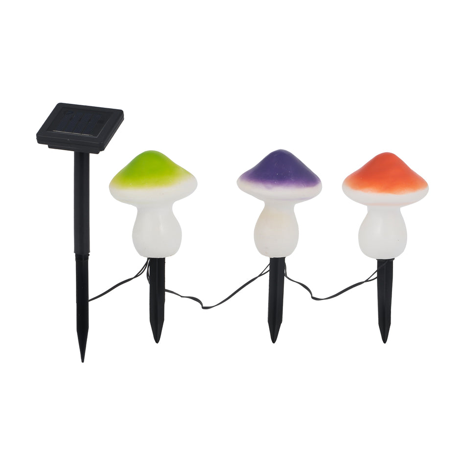 BIGTREE 3 Pack Solar Mushroom String Lights Outdoor Waterproof Cute Multicolor Mushroom Shape Outdoor Pathway Decorative Landscape Lights for Garden, Yard, Backyard, Lawn, Path Lights.