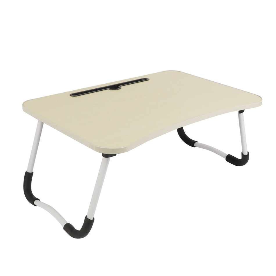 BIGTREE Foldable Laptop Bed Desk Tray Table with Folding Legs, Breakfast, Serving, Portable Laptop Tray Cream