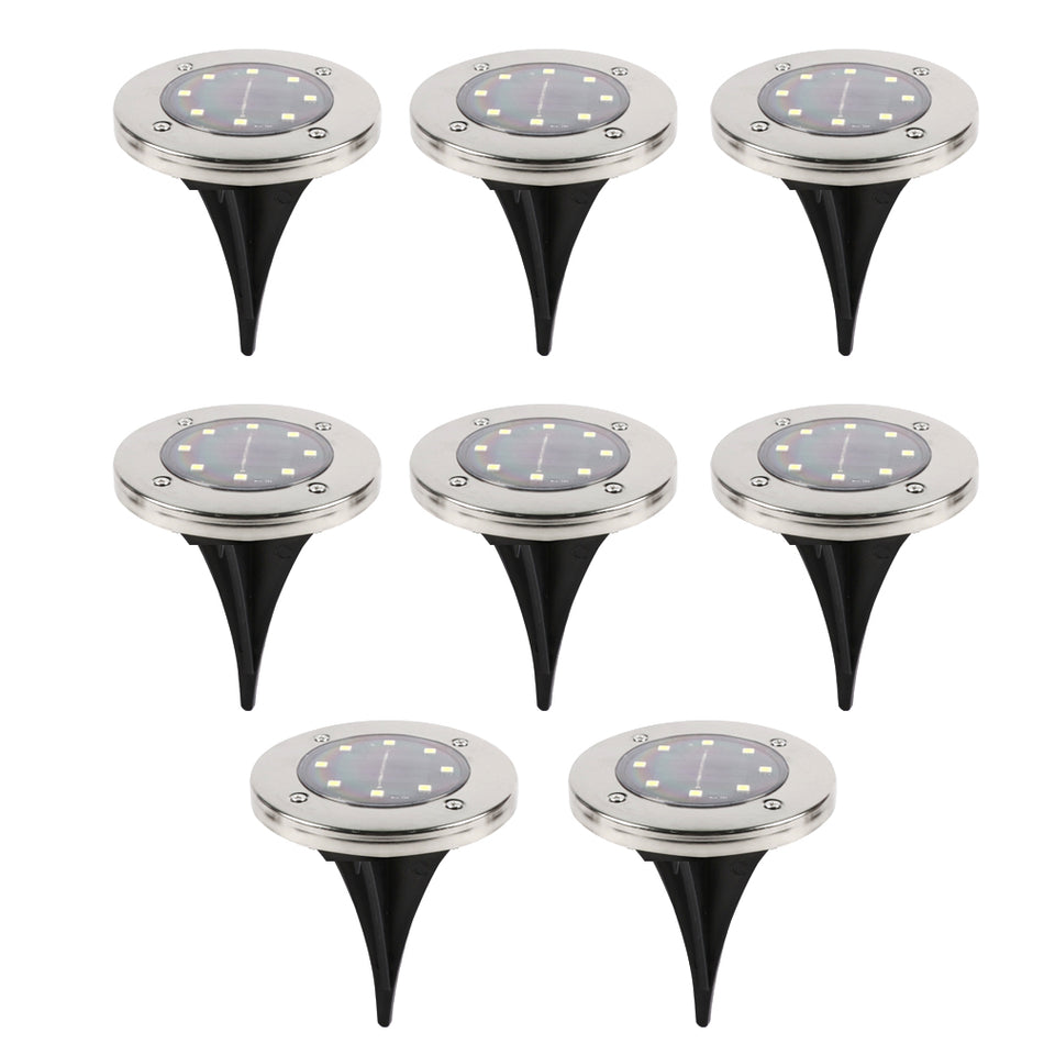 BIGTREE Solar Ground Lights 8 Pack - 8 Led Solar Garden Lights Decoration Warterproof for Pathway Patio Walkway Lawn Outdoor Lights