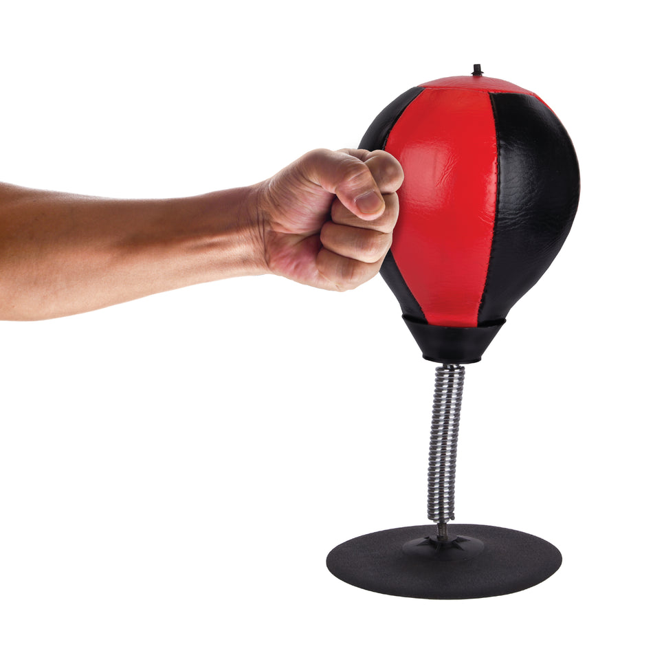 Desktop Punching Bag with Suction Base - Red & Black Stress Relief Boxing Ball for Office & Home