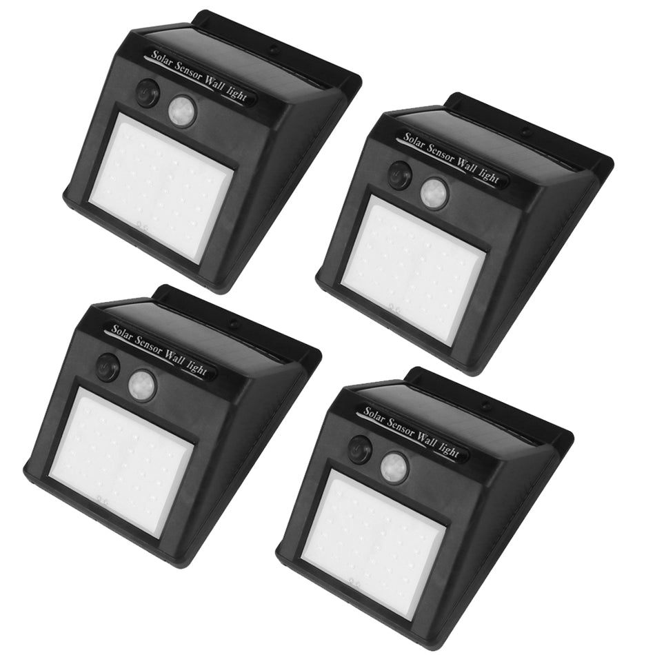 4pk Solar 30 LED Security Motion Sensor Mode Bright Pathway Mounting Wall Light Blk