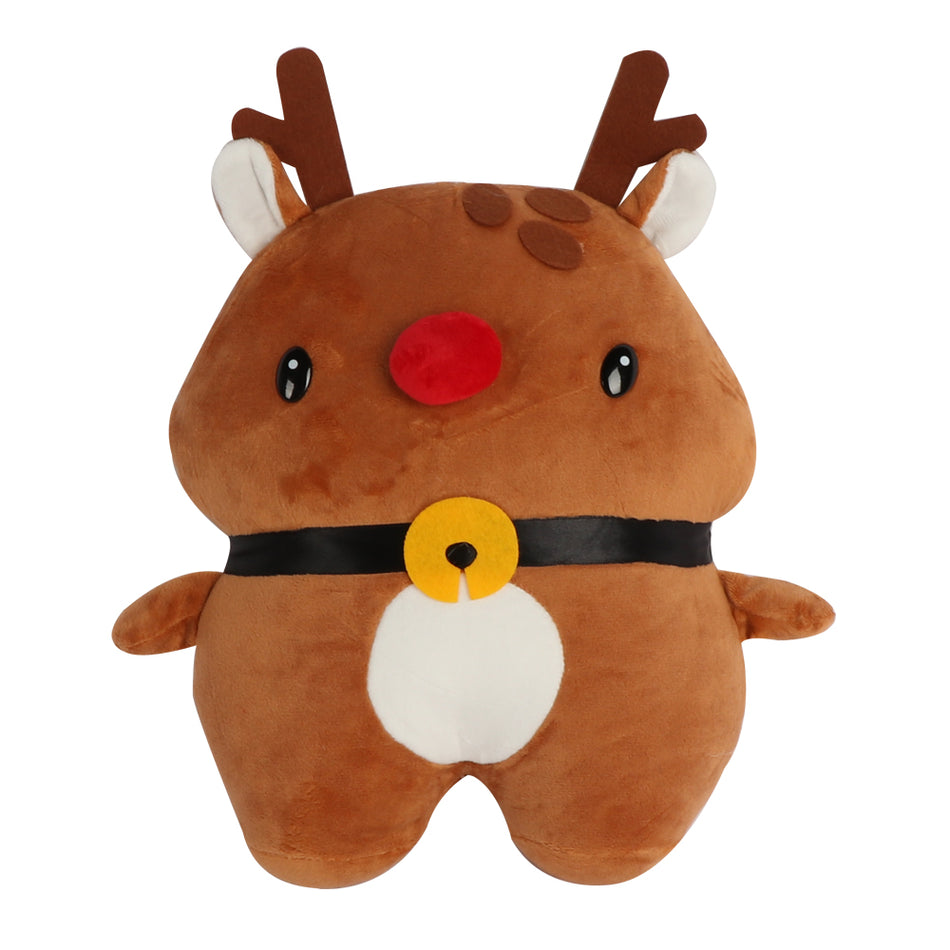 BIGTREE Reindeer Christmas Pillow Plush 11 inch Soft Stuffed Funny Decoration Trow Pillow