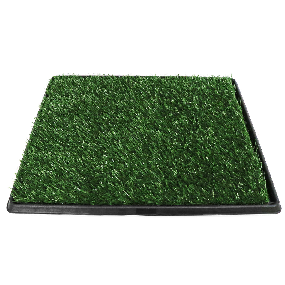 Artificial Grass Indoor Training Mat Puppies Dogs Pets Portable Washable Tray 21x26""