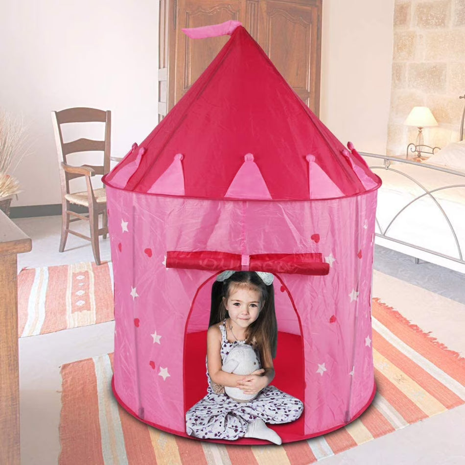 BIGTREE Princess Castle Play Tent for Kids Toddler Pop up Play House, Pink, 16"x15"