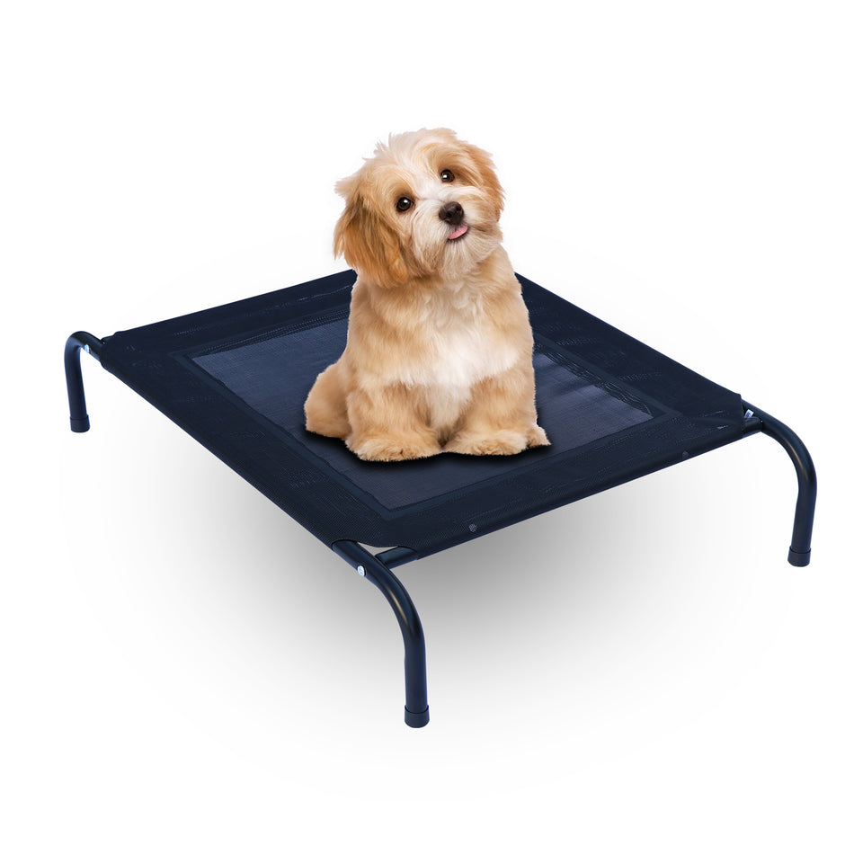 Portable Elevated Dog Pet Bed with Steel-Frame and Breathable Mesh