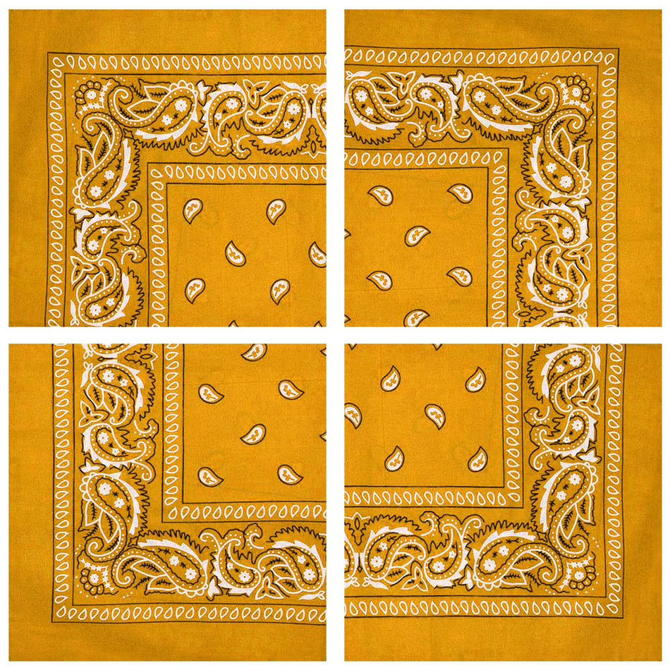 BIGTREE 4pk Orange Unisex Cotton Bandanas Multi-Purpose Headband