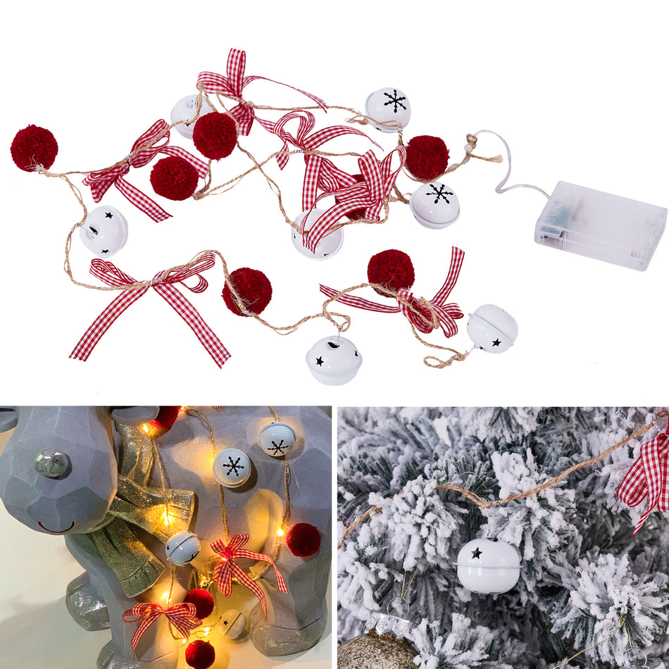 BIGTREE Red and Warm White Led Christmas String Lights, Holiday Xmas Tree Decoration, Jingle Bell