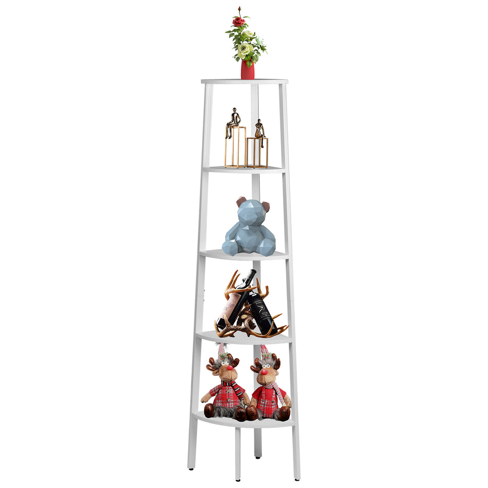 Bigtree 5-Tier Corner Ladder Shelf Plant Stand White