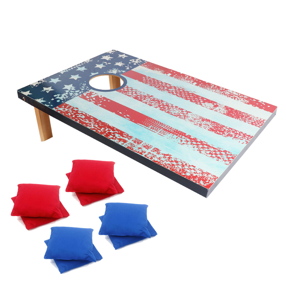 BIGTREE Cornhole Bean Bag Toss Game for Tailgating Outdoor Sports Activities USA American Flag