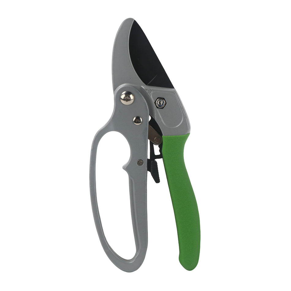 Trueliving Outdoors 8.25 Inch Ratchet Pruner with Comfort Grip & Protective Loop Handle, Powerful Cutting Garden Shears