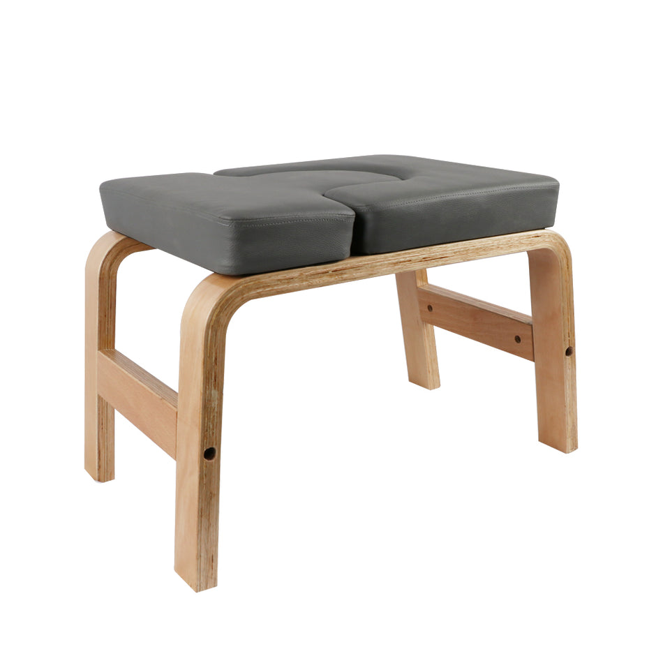 Beech Wood Yoga Headstand Bench, Padded Inversion Yoga Chair