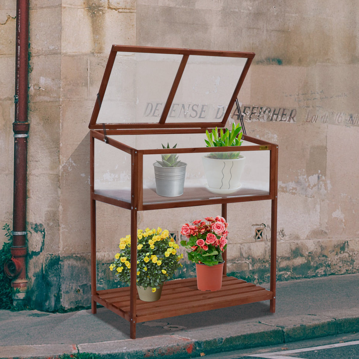 Bigtree Wooden Cold Frame Greenhouse Raised Kit