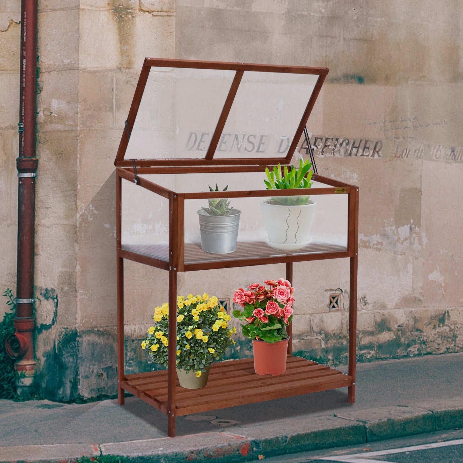 Bigtree Wooden Cold Frame Greenhouse Raised Kit