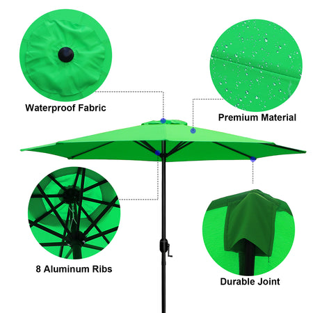 Bigtree 9ft Adjustable Outdoor Patio Umbrella Neon Green