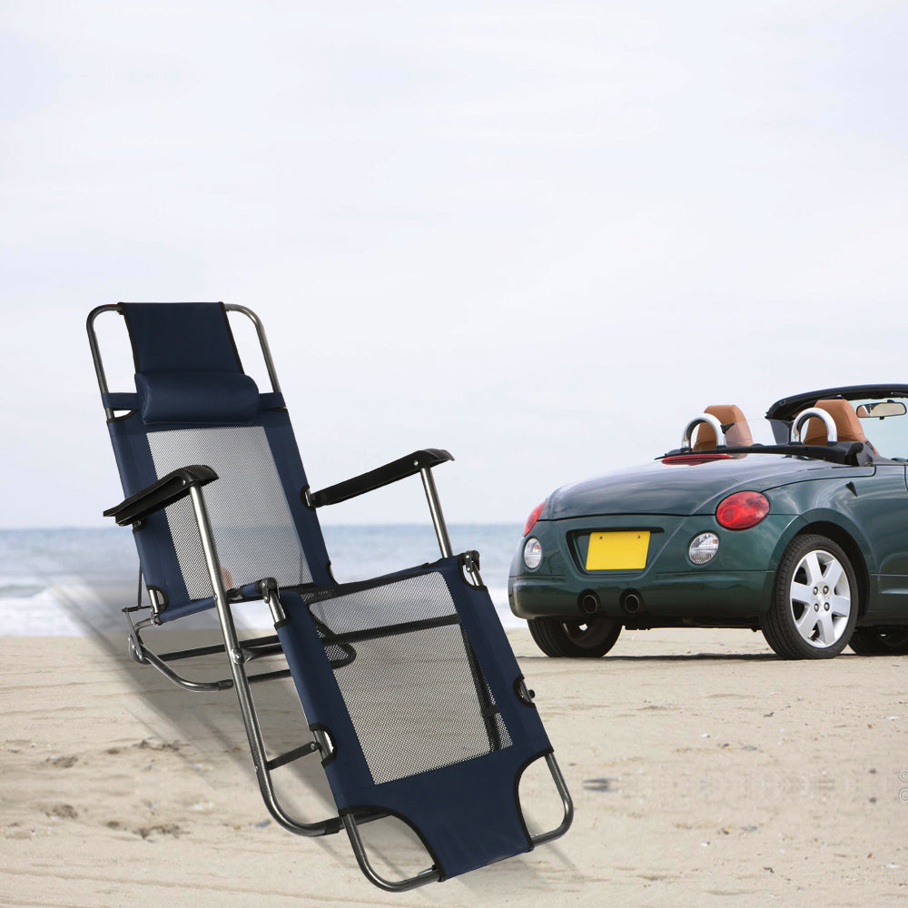 Bigtree Zero Gravity Recliner Deck Patio Beach Chair Navy