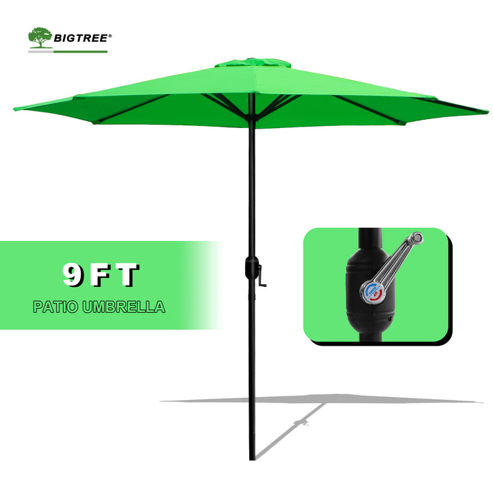 Bigtree 9ft Adjustable Outdoor Patio Umbrella Neon Green