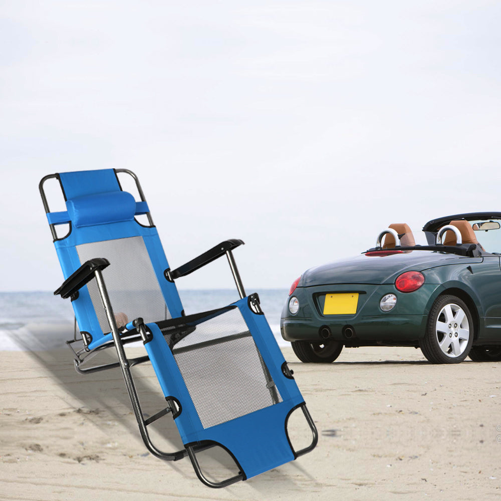 Bigtree Zero Gravity Recliner Deck Patio Beach Chair Blue