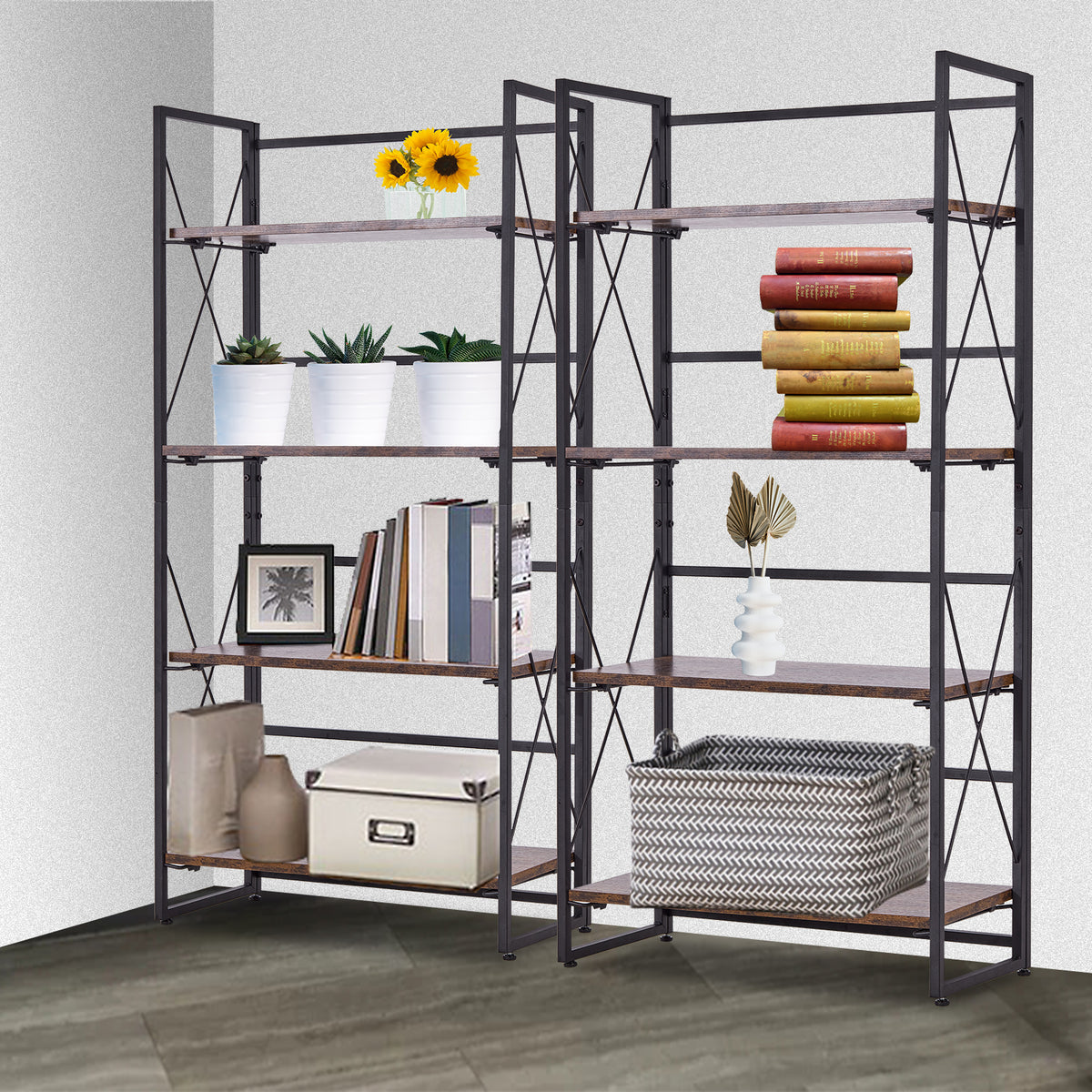 Bigtree 4 Tier Shelf Modern Wall-Mounted Bookshelf