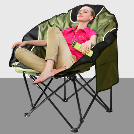 Bigtree Portable Outdoor Padded Collapsable Moon Chair - Green