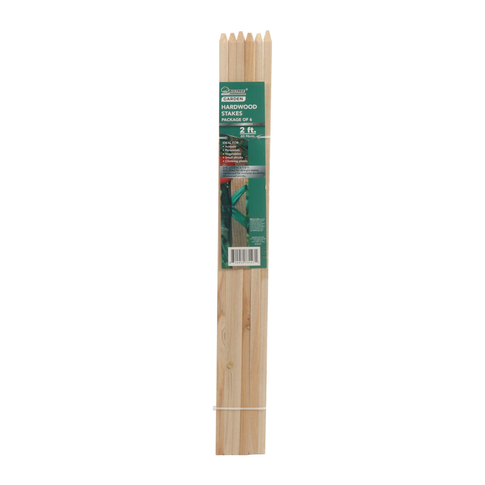 Assorted Hardwood Garden Stakes Set - 2ft & 4ft Options for Comprehensive Plant Support in Vegetable Gardens