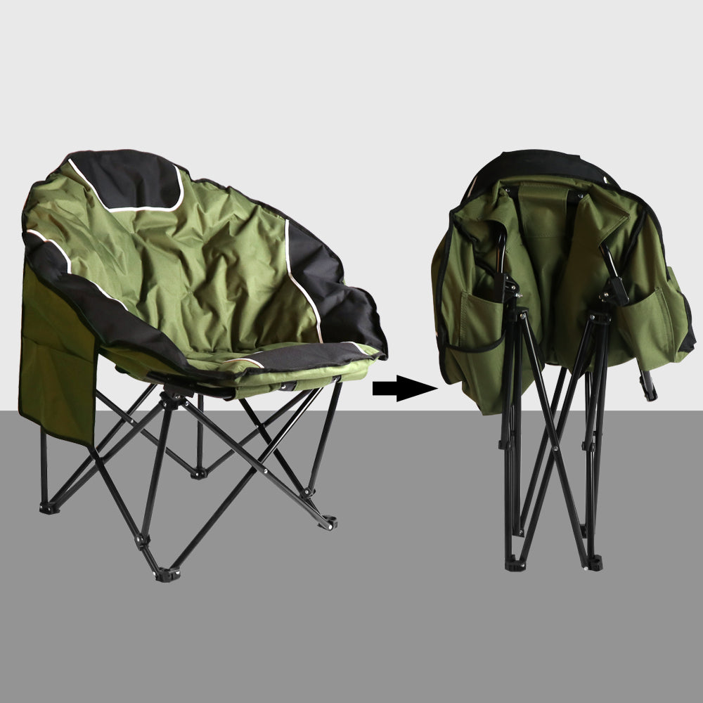 Bigtree Portable Outdoor Padded Collapsable Moon Chair - Green