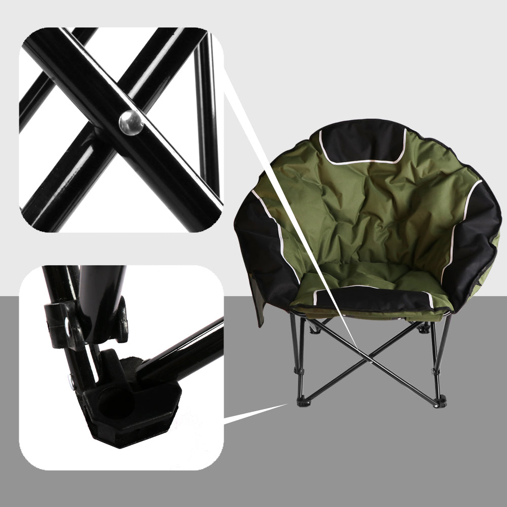 Bigtree Portable Outdoor Padded Collapsable Moon Chair - Green