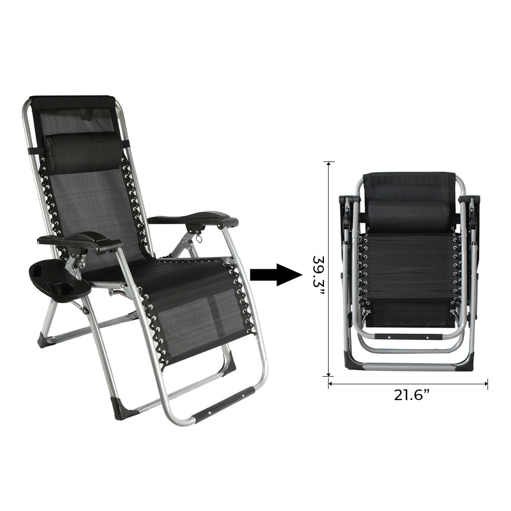 Bigtree Zero Gravity Recliner Deck Patio Beach Chair Black