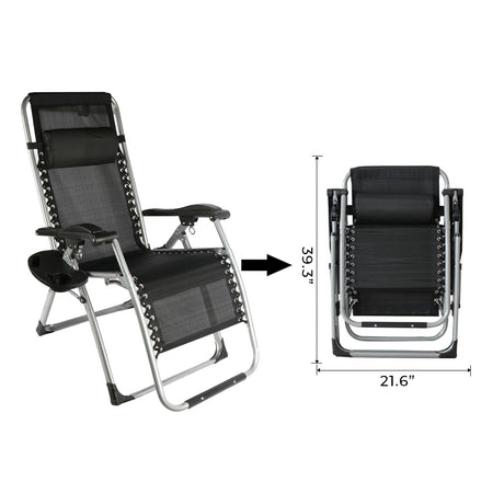 Bigtree Zero Gravity Recliner Deck Patio Beach Chair Black