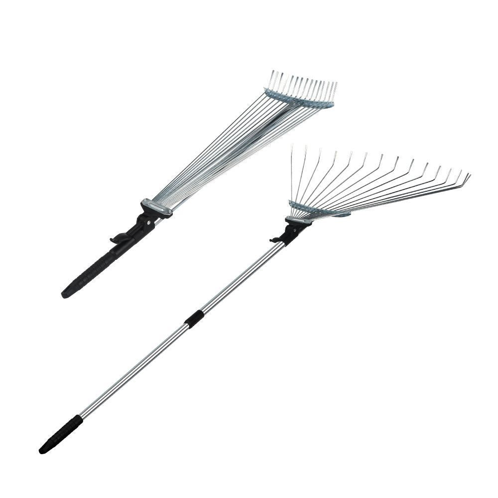 Adjustable Metal Rake - Collapsible & Telescopic - Garden, Yard, & Law ...