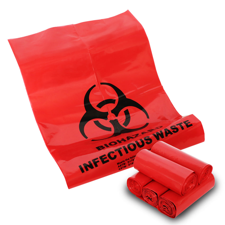 10 Gallon Biohazard Waste Thrash Bags No Leak Hazard Symbol 50pk