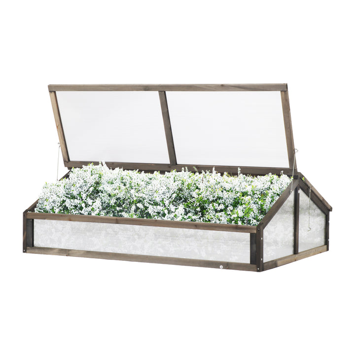 Bigtree Wood Cold Frame Greenhouse Planter Bed 47X31X15