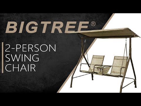 Bigtree 2-Person Tan Swing Chair Glider Outdoor Patio
